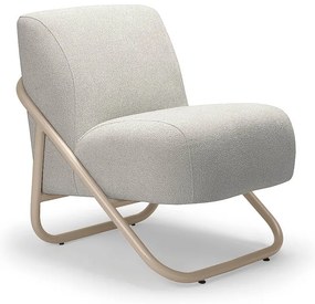 Poltrona Sala Decorativa Industrial Champanhe Martina Bouclê Cinza K01 - D'Rossi