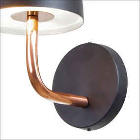 Arandela Mushroom 19,5X14X19Cm 03Xg9 Braço Curvo Metal Alumínio - Old... (PRETO)