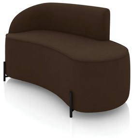 Sofá 2 Lugares Orgânico 140cm Pé Ferro Preto Morgan Suede D03 - D'Rossi - Marrom