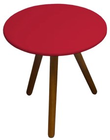 Mesa Lateral Laura Decorativa Tampo Vermelho Pés Palito