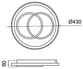 Plafon Mileto Redondo Duplo Acrílico Cristal Ø43X06Cm Led 62W 3000K Bi... (Champanhe)