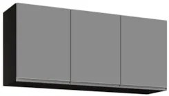 Armário de Cozinha Aéreo 120cm 3 Portas Virgínia Preto/Cinza - Lumil