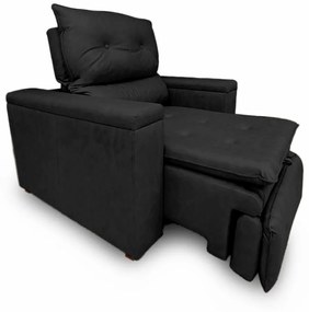 Poltrona Reclinável Retrátil Onix Corano Preto - Sheep Estofados - Preto