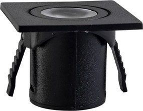 Plafon Led De Embutir Quadrado Preto 1w 60° 3000k Woody