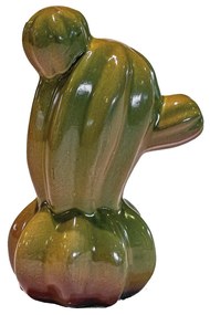 Cacto G Decorativo em Cerâmica Esmaltada - Vitória Régia Alto Brilho