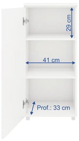 Armário Balcão Multiuso Escritório Porta Prateleiras Branco