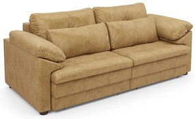 Sofá Retrátil Elétrico Sala de Estar Nolan Bipartido 250cm Conforto Premium em Couro Bege Manchado G58 - Gran Belo