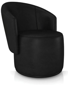 Poltrona Decorativa Orgânica Fixa para Sala Malu Sintético PU M11 - D'Rossi - Preto