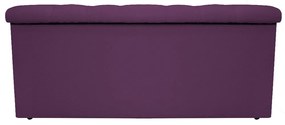 Recamier Baú Estofada Mel 90 cm Solteiro Com Capitonê  Suede Roxo - ADJ Decor