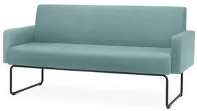 Sofa Pix com Bracos Assento Crepe Verde Agua Base Aco Preto - 55099 Sun House
