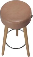 Banqueta Alta Estofada Pés Palito Kit 4 Hong Sintético Café S08 - Mpoz