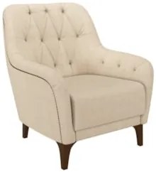 Poltrona Decorativa para Sala de Estar com Capitonê Pietà Z32 Linho Ch