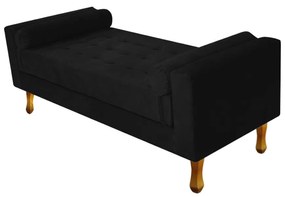 Recamier Félix King Size 195cm Suede Preto - ADJ Decor