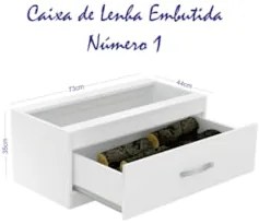 Caixa de Lenha Embutida 1 Gaveta N1 Branco - Completa Móveis