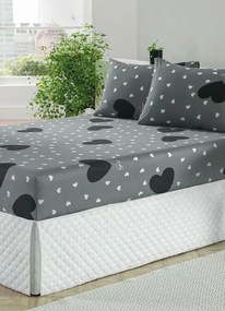 Jogo de Cama Malha Cinza Queen 2 Peças