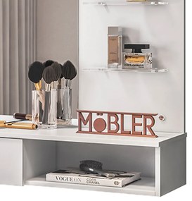Penteadeira Camarim Suspenso Arlete com Espelho 01 Gaveta 135 cm Branco - D'Rossi