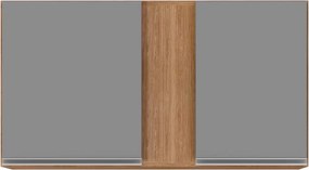 Armário Aéreo de Cozinha Lavanderia 02 Portas Agata 100 cm L06 - D'Rossi - Castanho e Cinza