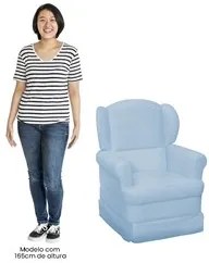 Poltrona de Amamentação Sabrina Sintético Azul Bebê - Phoenix Baby