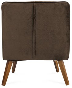 Kit 2 Poltronas Decorativas Dalia Pés de Madeira Suede Marrom - Sheep Estofados - Marrom