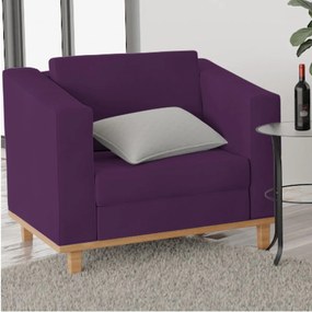 Poltrona Decorativa Europa Suede Roxo ADJ Decor