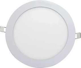 Plafon Led De Embutir Redondo Branco 18W Panel - LED BRANCO FRIO (6000K)