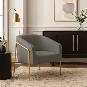 Poltrona Sala Industrial Alta Dourado Stella Suede D03 - D'Rossi - Grafite