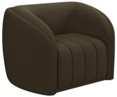 Poltrona Decorativa para Sala 112cm Meris Z32 Veludo Marrom - Mpozenat