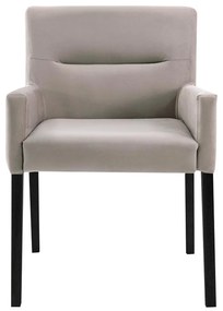 Poltrona Decorativa Sala de Estar Pés Preto Vicenza Veludo Nude G15 - Gran Belo