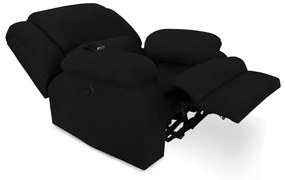 Poltrona Decorativa Magnum Reclinável Elétrica com Massagem Suede Preto