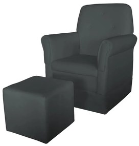 Poltrona Suzi Amamentação Balanço + Puff Suzi Suede Cinza