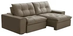 Sofá Retrátil Reclinável 3 Lugares 210cm Argon F05 Veludo Castor - Mpo
