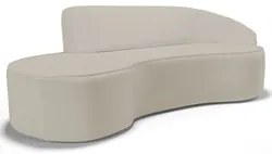 Sofá Living 3 Lugares 230cm Braço Direito Mozart D06 Sintético Bege -