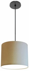 Lustre Luminária Pendente Vivare Free Lux PE-4107PR Cúpula em Tecido 25x20cm