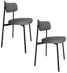 Cadeira de Jantar Estofada Kit 2 Ella M25 Linho Cinza - Mpozenato