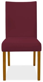 Kit 6 Cadeiras de Jantar Milan Veludo Bordô