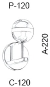Arandela C/ Globo Filete B/1 Vertical 12X12X22Cm Metal E Vidro 1 X G9... (GRAFITE, FOSCO)