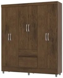 Guarda Roupa Solteiro 154cm Com 6 Portas Mayra Imbuia V02 - Mpozenato