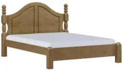 Cama Casal Clássica Queen 160cm Pé Madeira Eduarda Freijó F07 - Mpozen