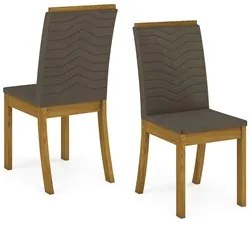 Kit 4 Cadeiras Estofadas para Sala de Jantar Isa Nature/Bege - Henn