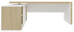 Mesa Diretor em L com Tomada 183x202cm Corp A06 Carvalho/Branco - Mpoz