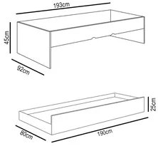 Quarto Infantil Modulado 4 Portas Com Bicama Chiara Carvalho/Branco -