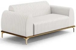 Sofá 150cm 2 Lugares Base Gold Molino D06 PU C-12 Branco - Mpozenato