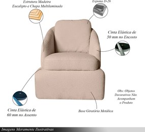 Kit 2 Poltronas Design Sala de Estar Califa Encosto Almofadado Bouclê Bege G92 - Gran Belo