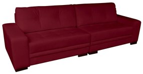Sofá 3 Lugares Bipartido Sala de Estar Milano 240cm Couro Vermelho G58 - Gran Belo