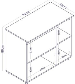 Balcão Multifuncional Forno e Microondas 2 portas Branco