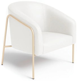 Poltrona Sala Industrial Alta Champanhe Stella Sintético PU D03 - D'Rossi - Branco