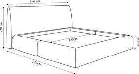 Cama com Cabeceira Pagani Queen Base no Chão Bouclê Cinza G92 - Gran Belo