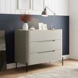 Cômoda Quarto 97cm Solteiro 3 Gavetas Becca Luna/Preto I06 - Mpozenato