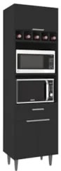 Paneleiro de Cozinha Torre Quente Pérola Z34 Preto - Mpozenat
