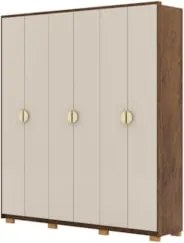 Guarda Roupa Casal 203cm Com 6 Portas Noronha Imbuia/Fendi - Vila Rica